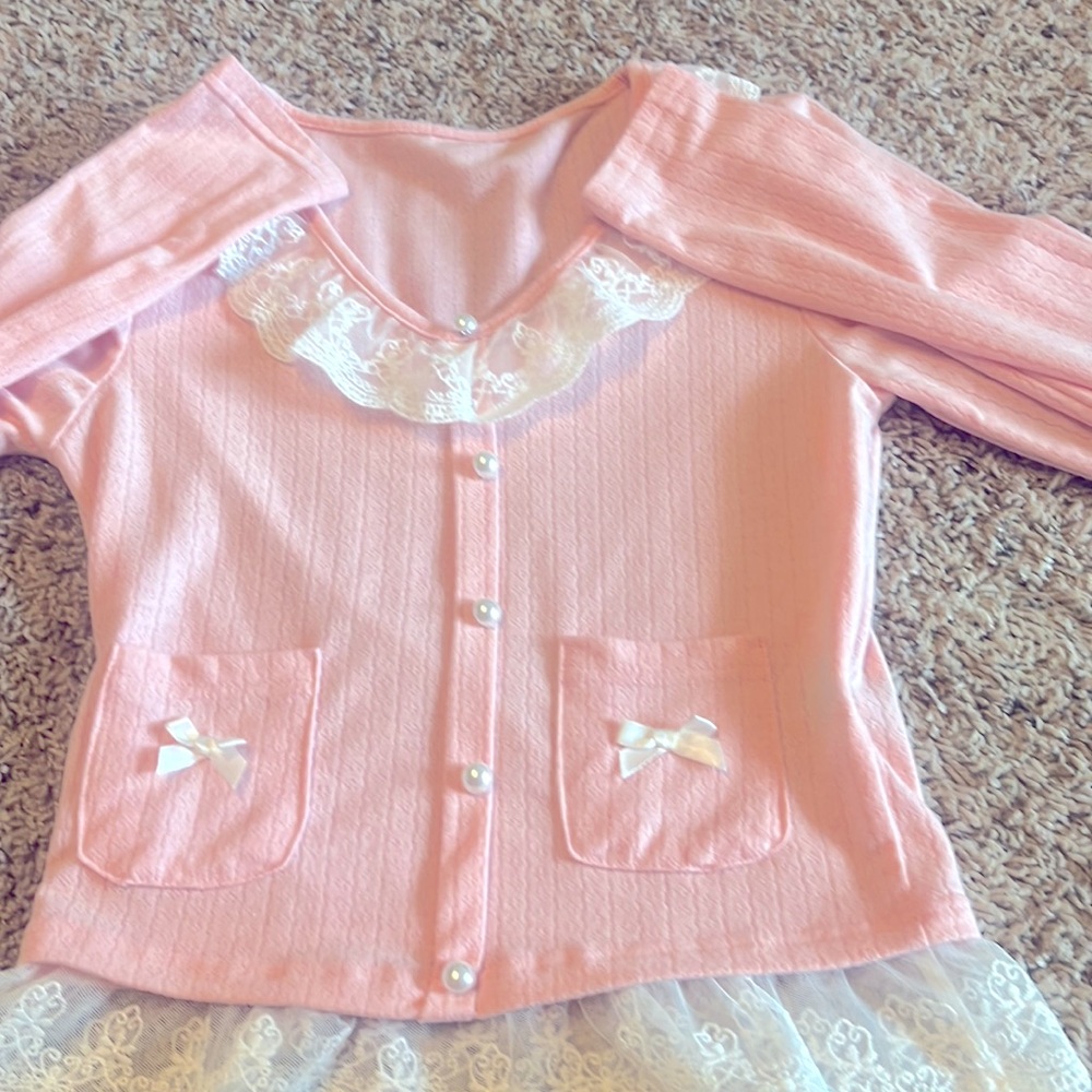 This adorable sweater can be work with jeans or a cute mini skirt.